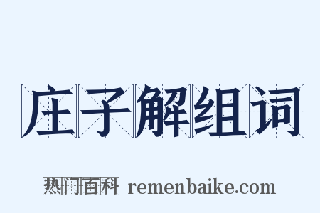 庄子解组词是什么意思的图片